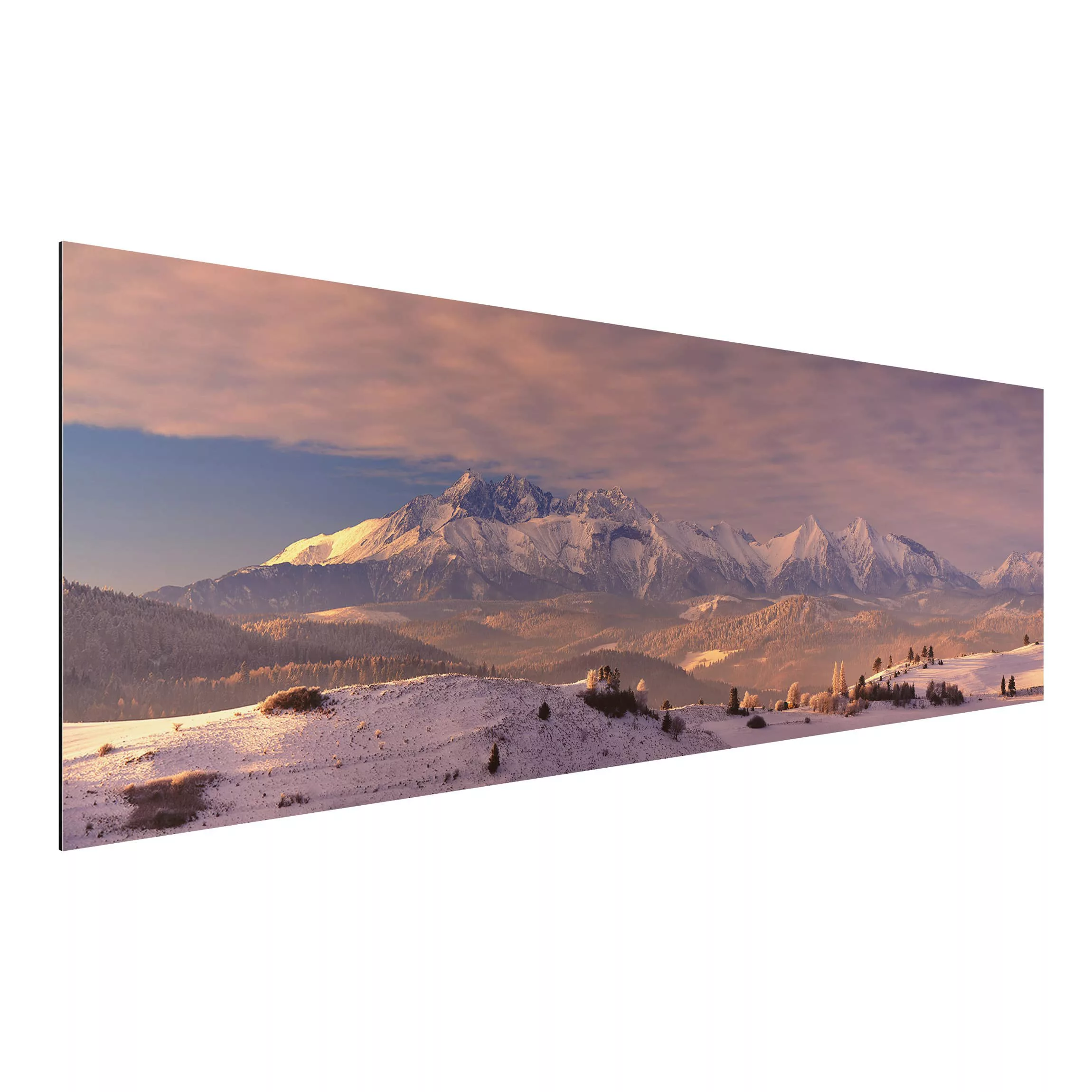 Alu-Dibond Bild Natur & Landschaft - Panorama Hohe Tatra am Morgen günstig online kaufen