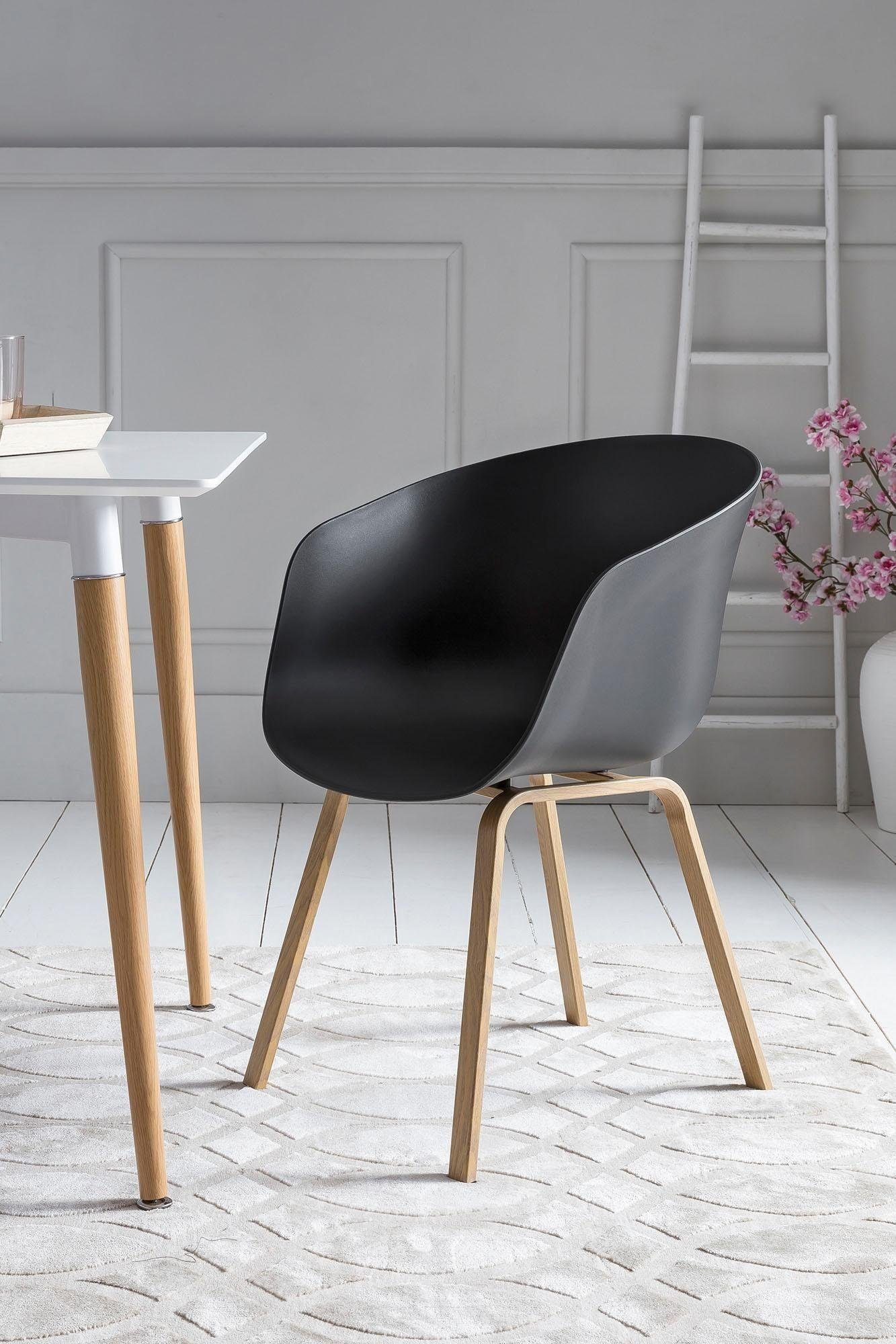 SalesFever Schalenstuhl, (Set), 2 St., Zweier-Set: Metallbeine mit edler Ho günstig online kaufen