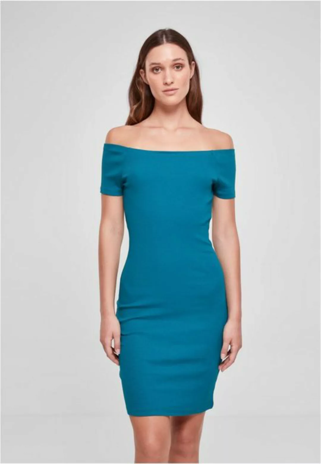 URBAN CLASSICS Jerseykleid TB1501 - Ladies Off Shoulder Rib Dress watergree günstig online kaufen