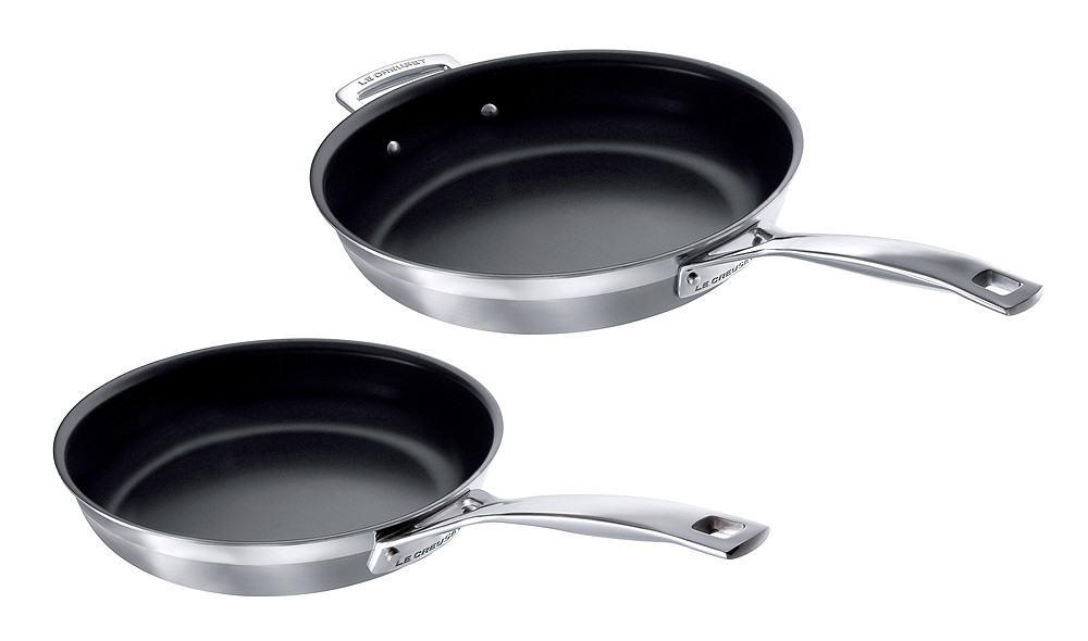 Le Creuset Pfannenset 2-teilig 24cm + 28cm 3-Ply Edelstahl Antihaft günstig online kaufen