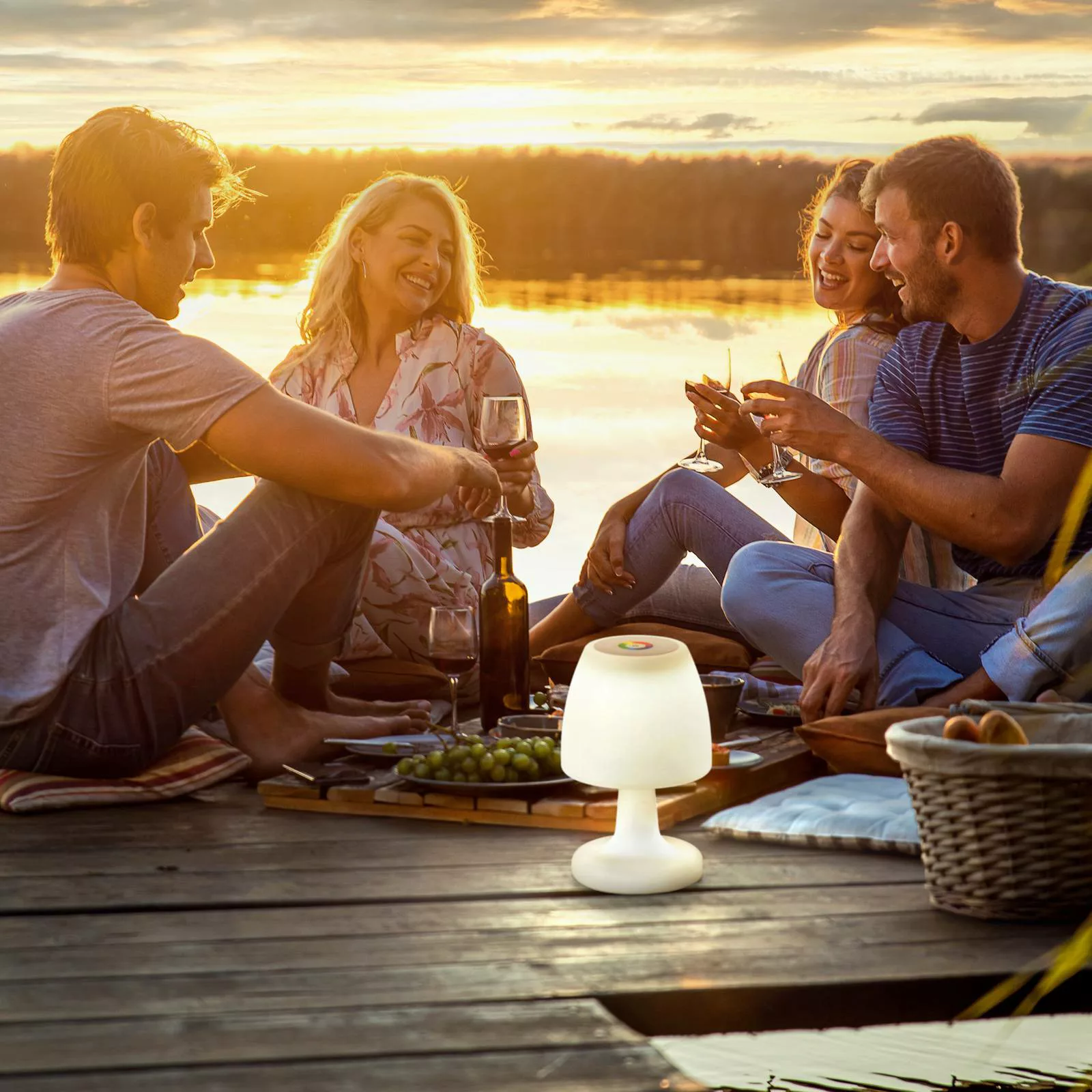 LED-Außentischlampe Barletta mit Akku RGBW dimmbar günstig online kaufen