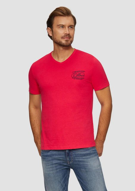 s.Oliver Kurzarmshirt T-Shirt mit Logostickerei günstig online kaufen