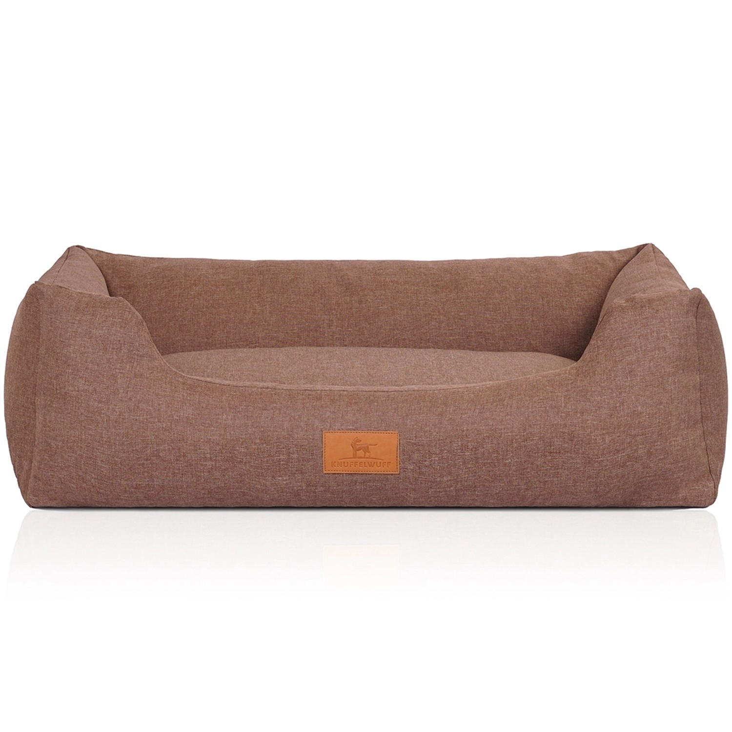 Knuffelwuff Hundebett Lotte Velours M-L 85 x 63cm Lichtbraun günstig online kaufen