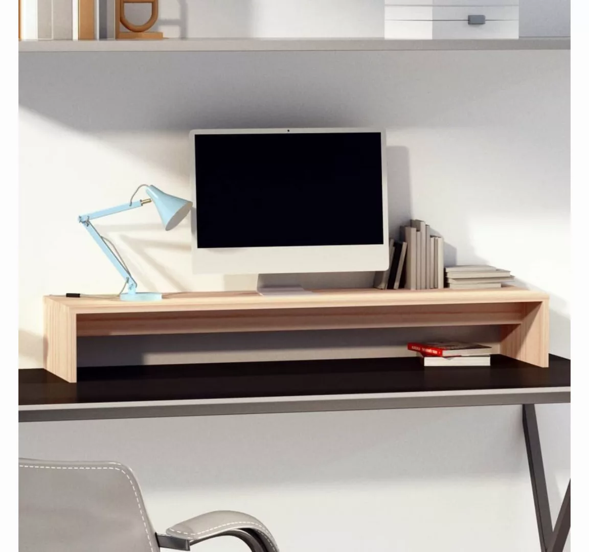 furnicato TV-Schrank Monitorständer 100x27x15 cm Massivholz Kiefer günstig online kaufen
