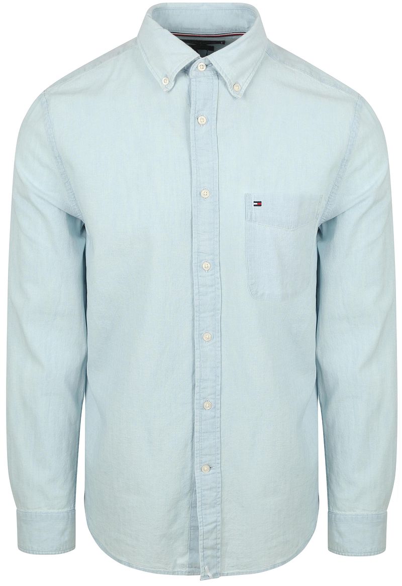 Tommy Hilfiger Chambray Hemd Hellblau - Größe L günstig online kaufen