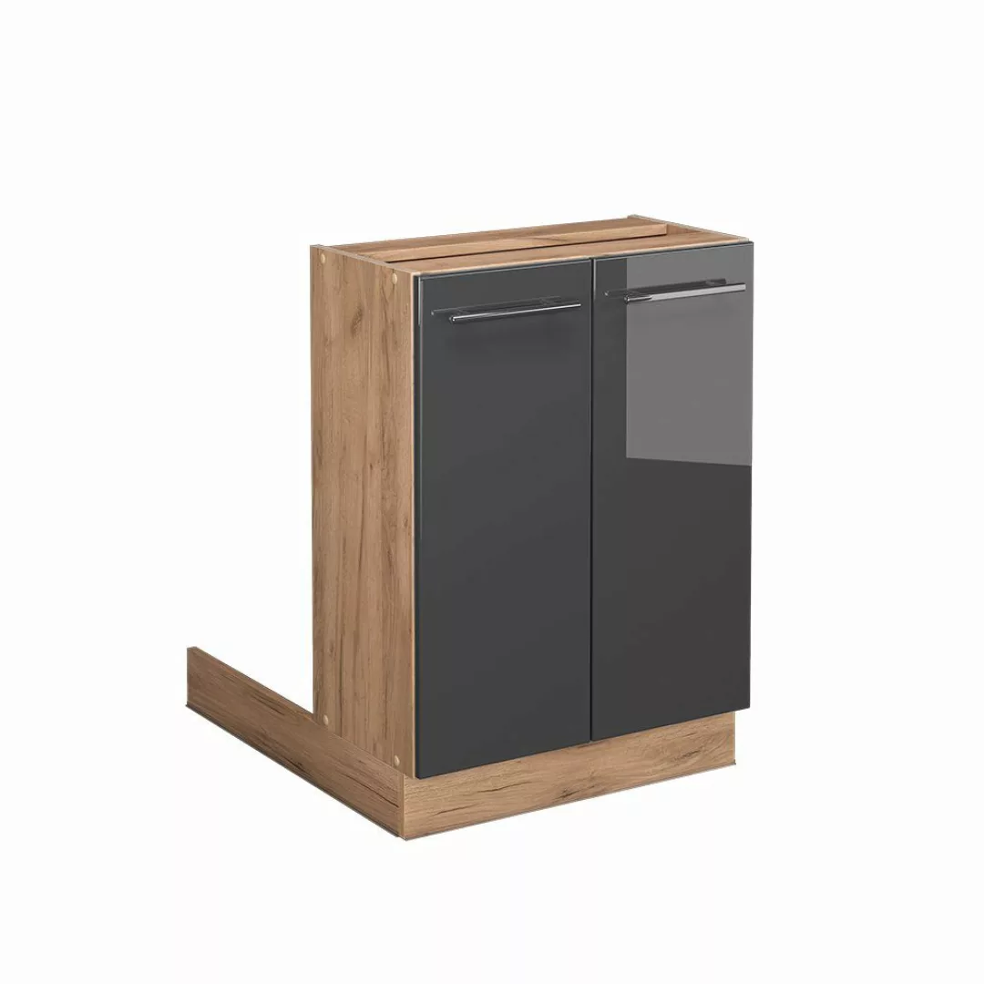 Vicco Unterschrank Fame-Line, Anthrazit Hochglanz/Eiche, 60 günstig online kaufen