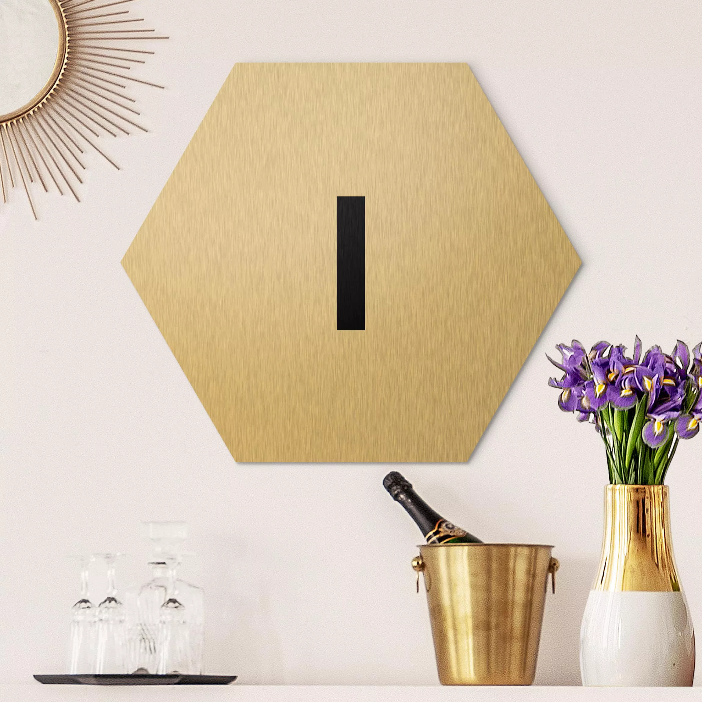 Hexagon-Alu-Dibond Bild Buchstabe Weiß I günstig online kaufen