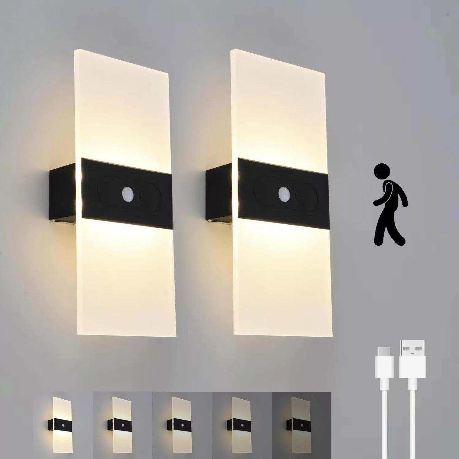 ZEUOPQ LED Wandleuchte LED-Wandleuchte Touch-Steuerung wiederaufladbar günstig online kaufen