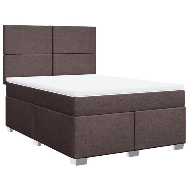 vidaXL Bett Boxspringbett mit Matratze Dunkelbraun 140x200 cm Stoff günstig online kaufen