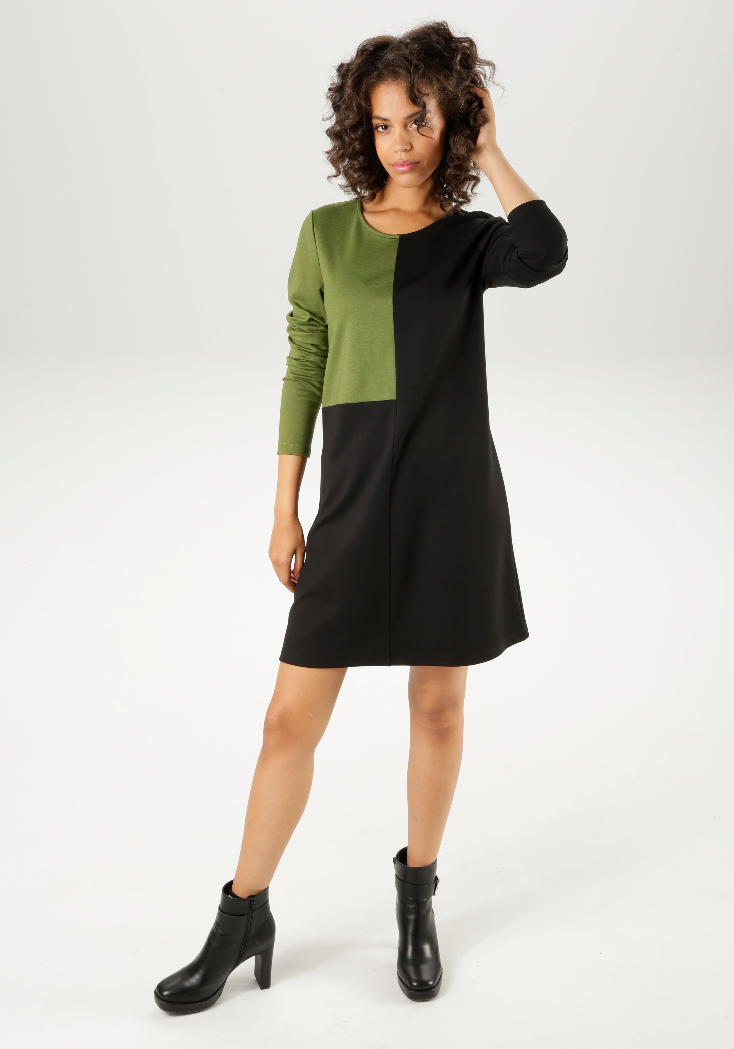 Aniston CASUAL Jerseykleid, mir raffiniertem Farbeinsatz günstig online kaufen
