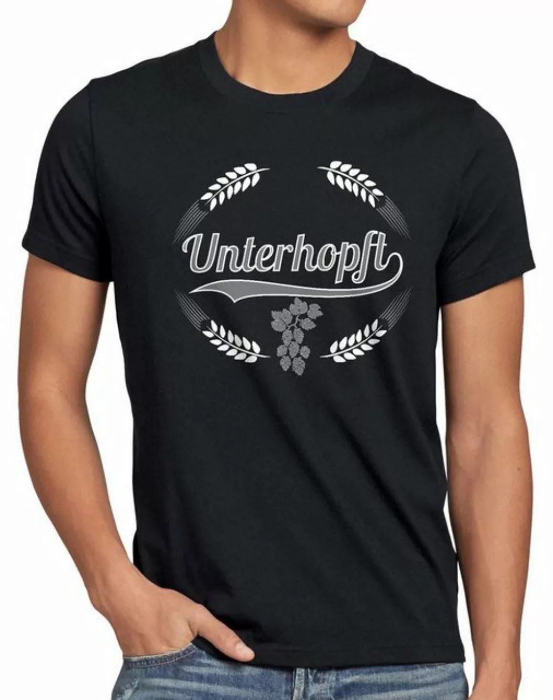 style3 Print-Shirt Herren T-Shirt Unterhopft Kult Shirt Funshirt Bier Hopfe günstig online kaufen