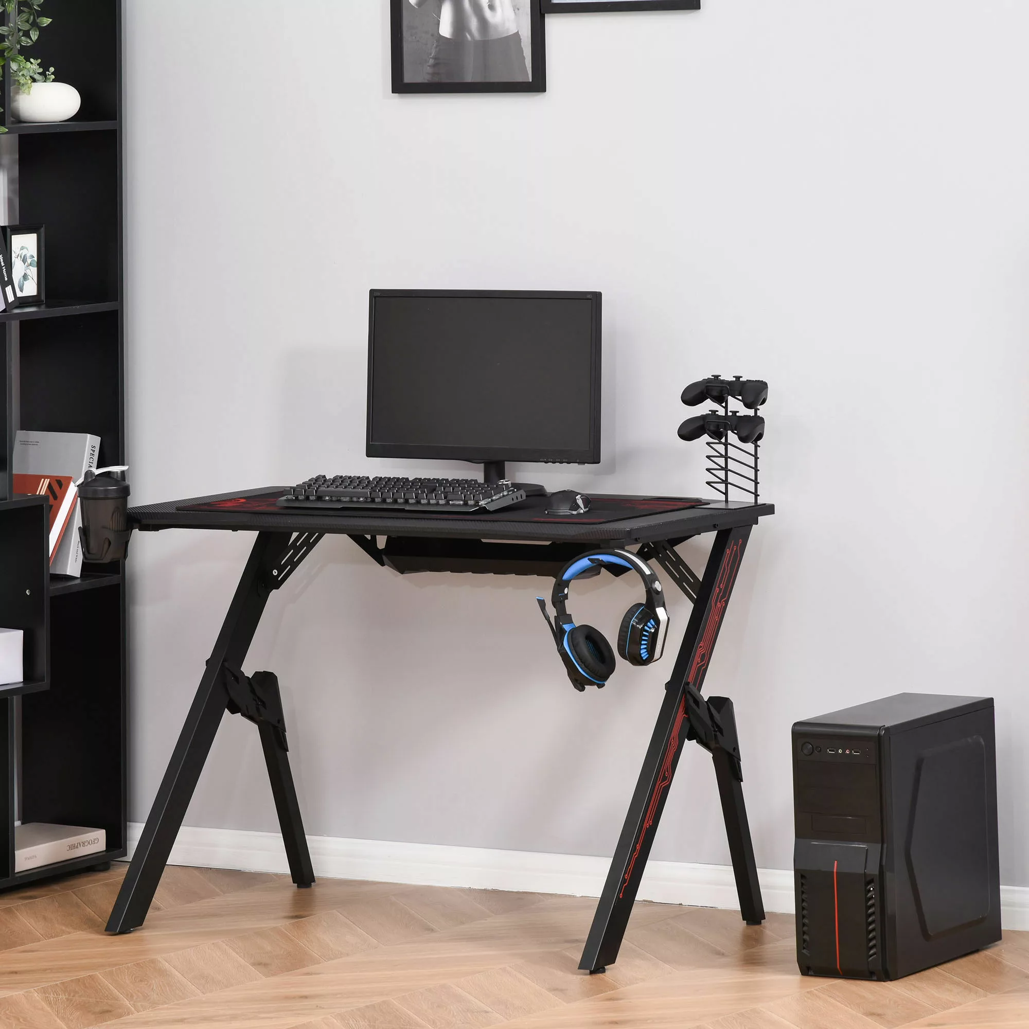 HOMCOM Gaming Tisch  Schreibtisch Computertisch, Arbeitstisch, Büro Wohnzim günstig online kaufen