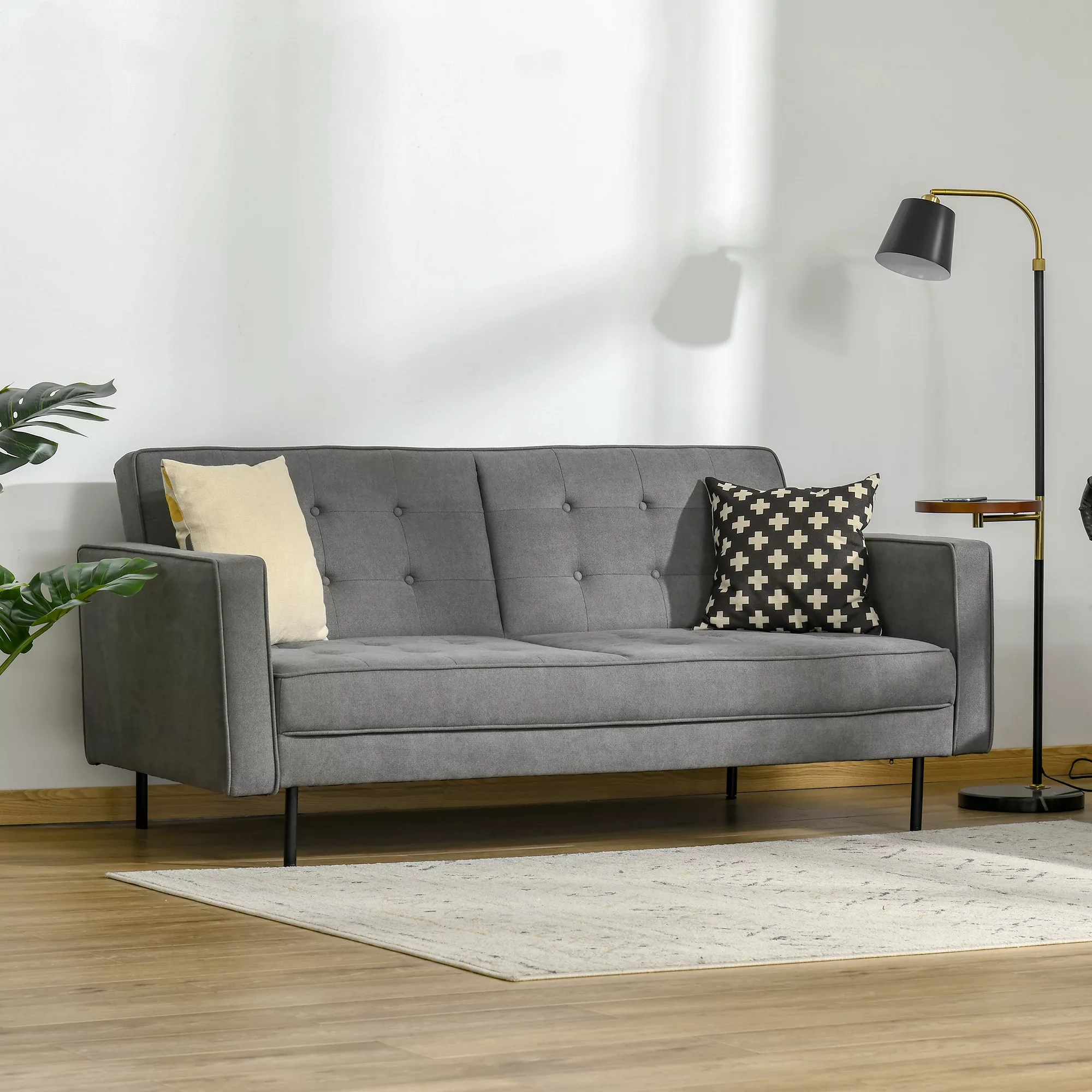 HOMCOM Schlafsofa 3-Sitzer Schlafcouch Stoffsofa Sofa mit Schlaffunktion Be günstig online kaufen