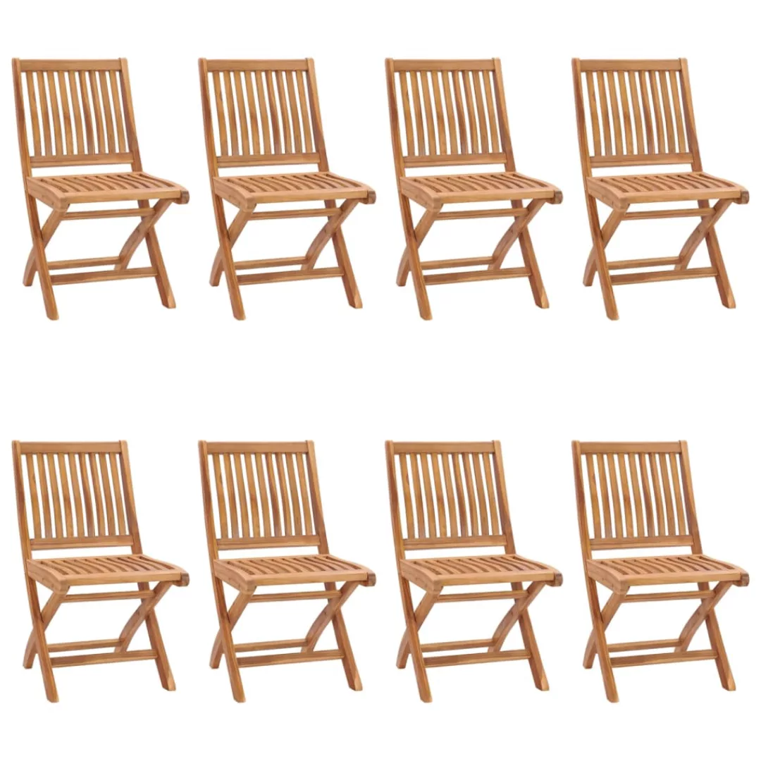 Klappbare Gartenstühle 8 Stk. Massivholz Teak günstig online kaufen