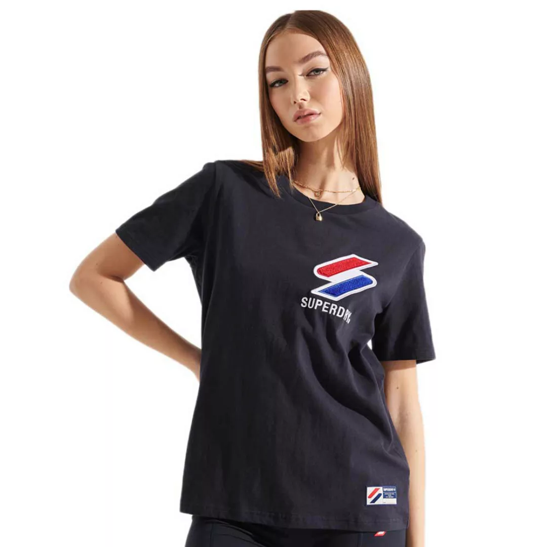 Superdry Sportstyle Chenille Kurzarm T-shirt L Deep Navy günstig online kaufen