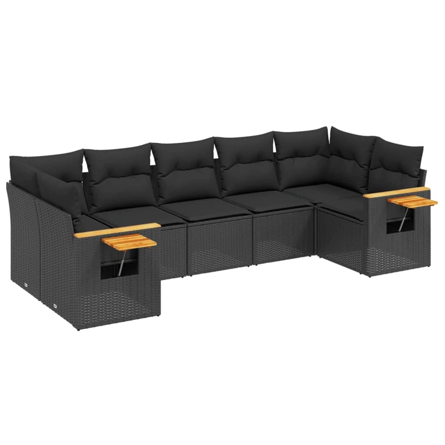 vidaXL 7-tlg Garten-Sofagarnitur mit Kissen Schwarz Poly Rattan Modell 168 günstig online kaufen