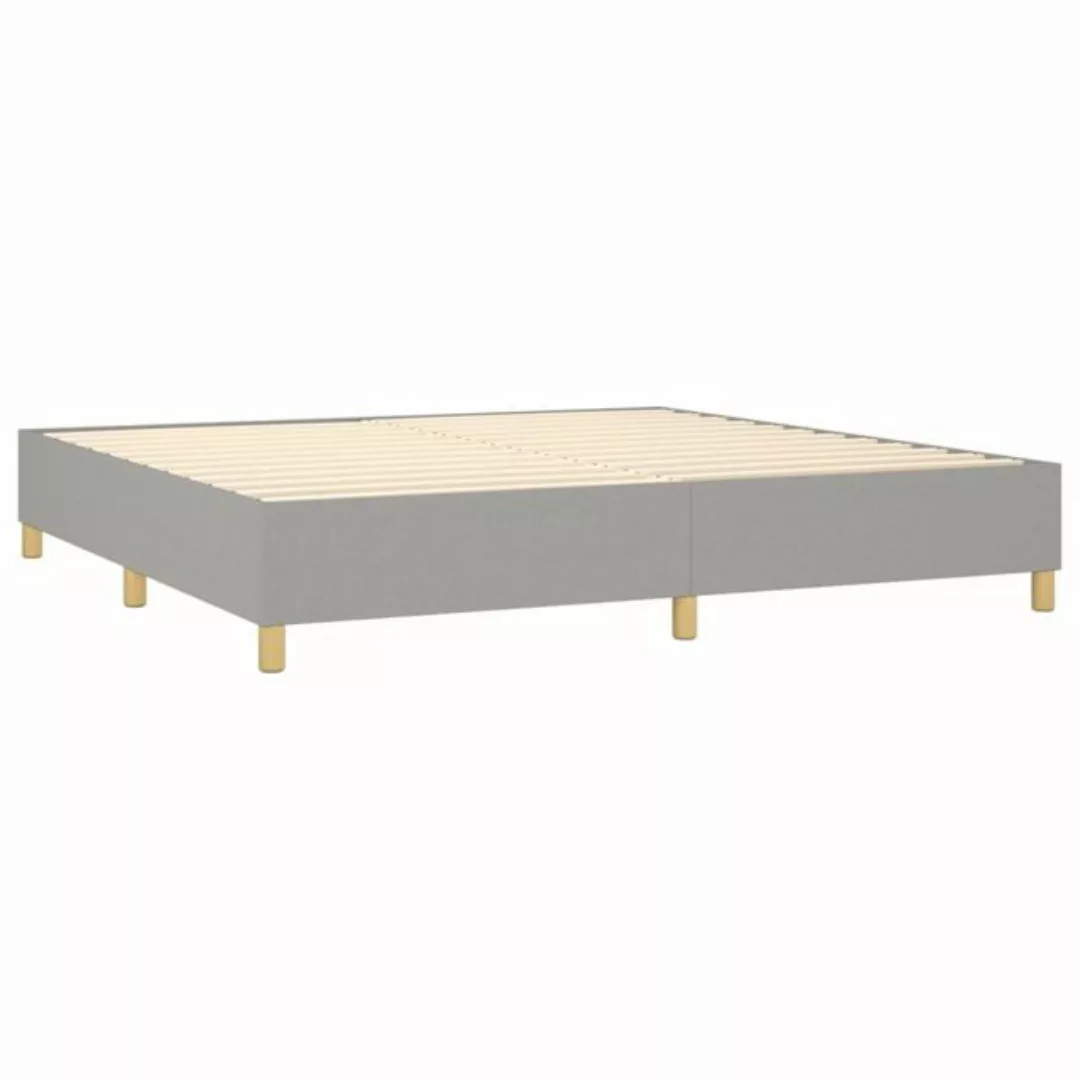 furnicato Bett Boxspringbett mit Matratze Hellgrau 200x200 cm Stoff (1-tlg) günstig online kaufen