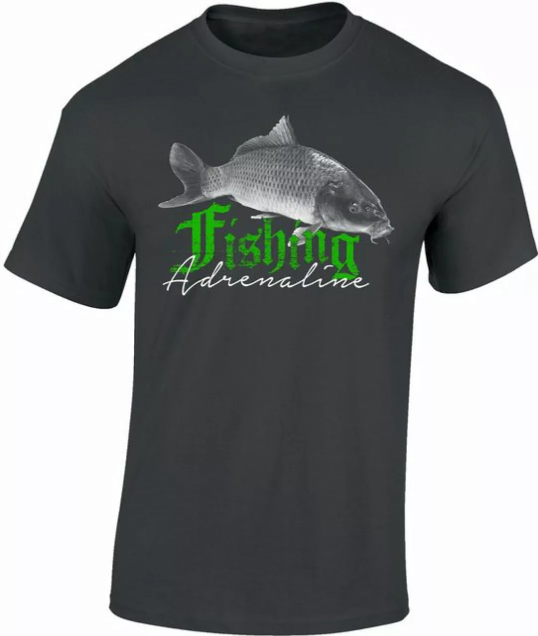 Baddery Print-Shirt Angel Tshirt : Fishing Adrenaline - Angler T-Shirt Männ günstig online kaufen