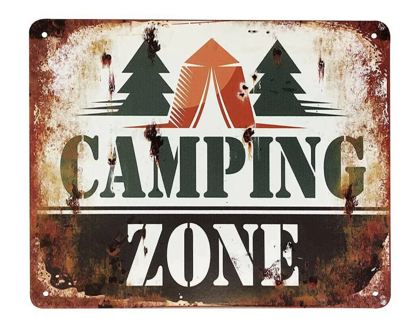 Blechschild CAMPING ZONE Vintage Nostalgie Dekoschild Campen Zelten 20x25cm günstig online kaufen