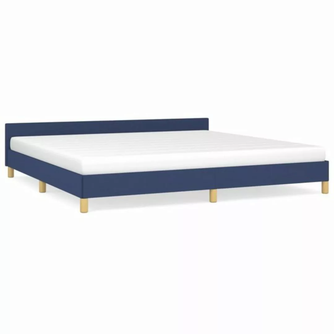 furnicato Bett Bettgestell mit Kopfteil Blau 200x200 cm Stoff günstig online kaufen