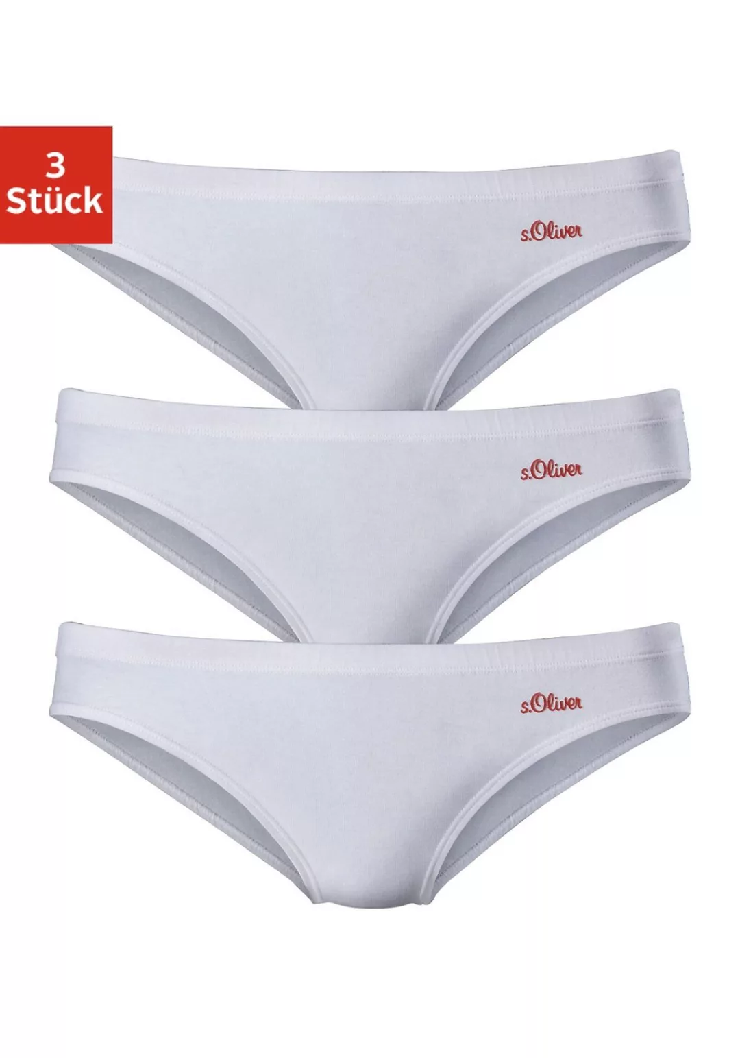 s.Oliver Bikinislip, (Packung, 3 St.), aus elastischer Baumwoll-Qualität günstig online kaufen