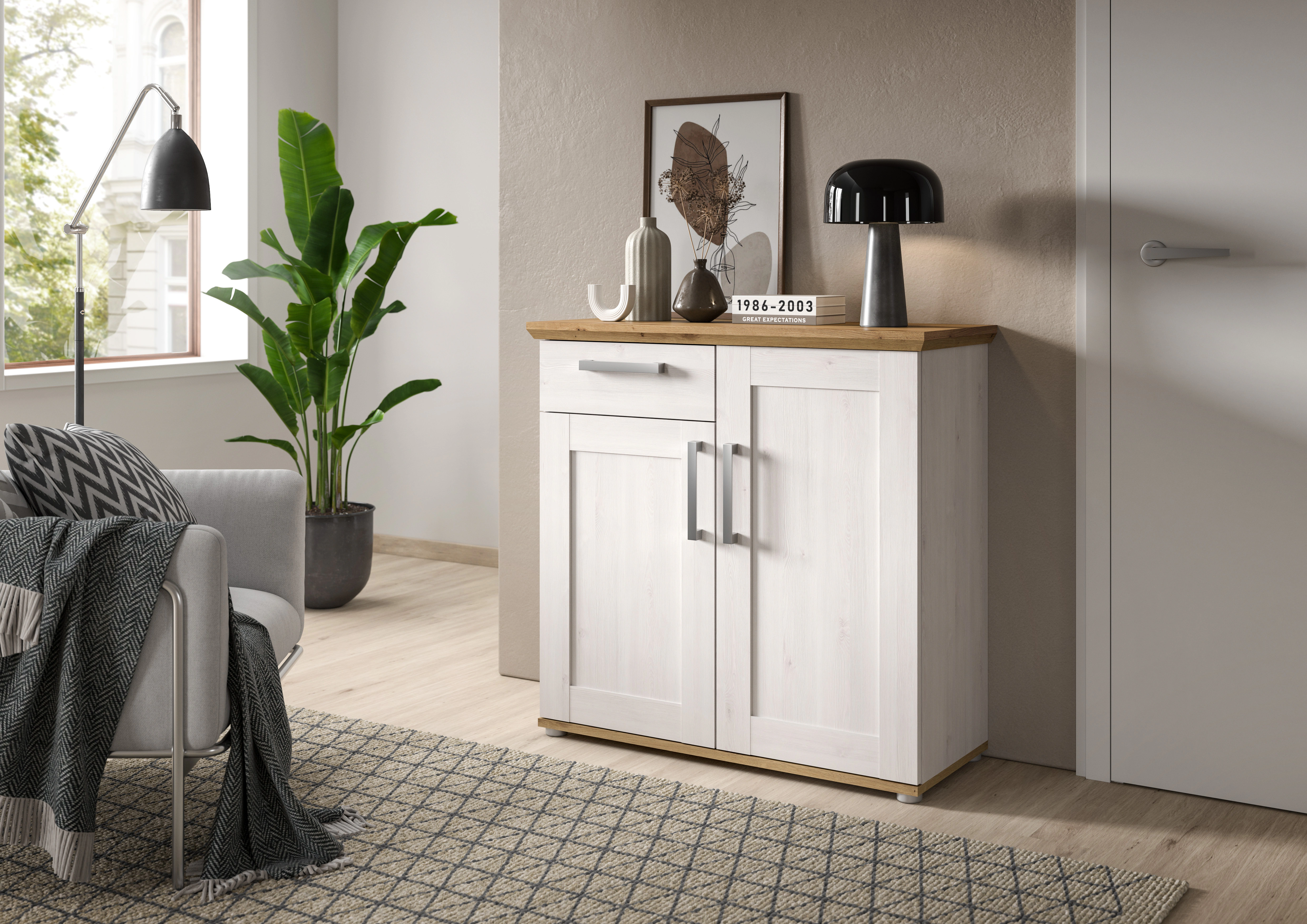Home affaire Kommode "COSENZA, TOPSELLER, Breite 95 cm, 2 Türen, 1 Schubkas günstig online kaufen