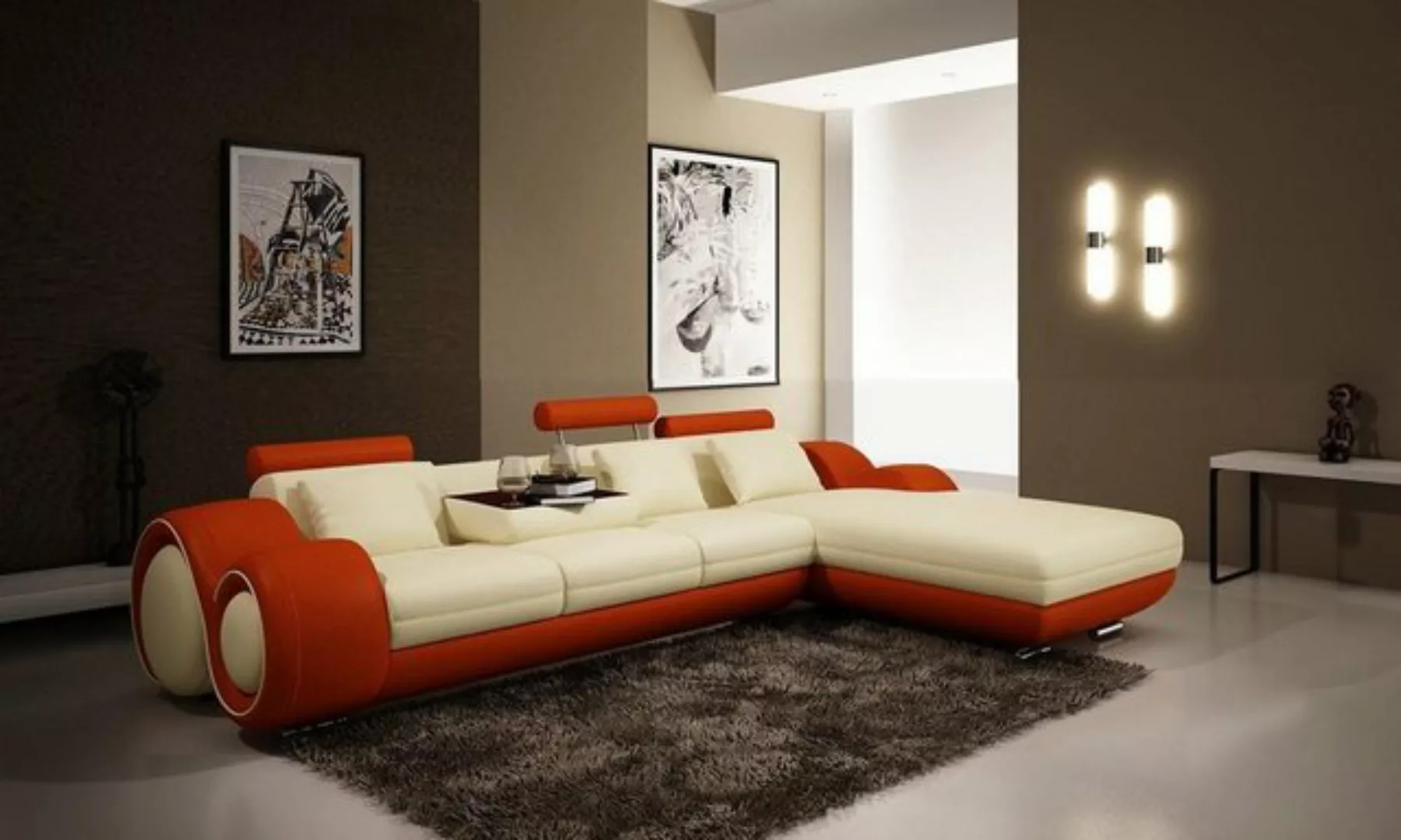 JVmoebel Ecksofa, Gerundete Ecksofa Couch Moderne Sitzpolster Wohnlandschaf günstig online kaufen