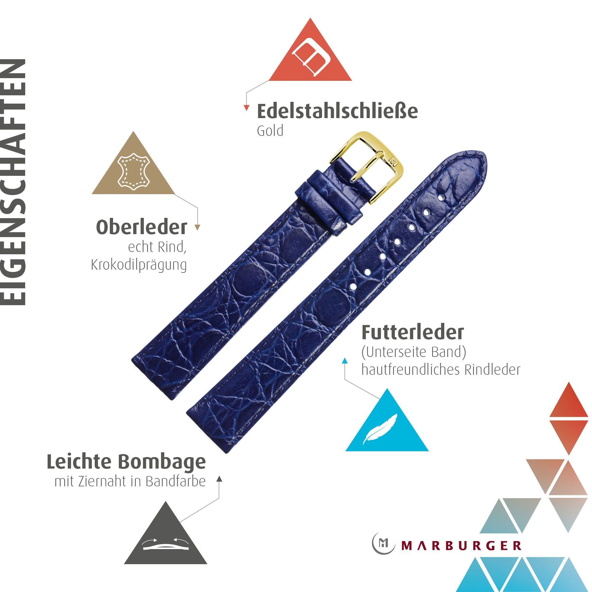 MARBURGER Uhrenarmband 20mm Leder XL Extra günstig online kaufen