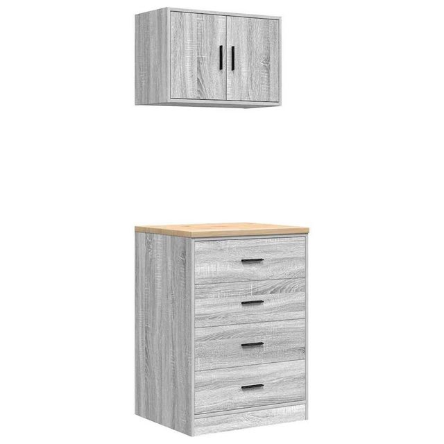 vidaXL Aktenschrank Garagenschränke 2 Stk Grau Sonoma Holzwerkstoff günstig online kaufen