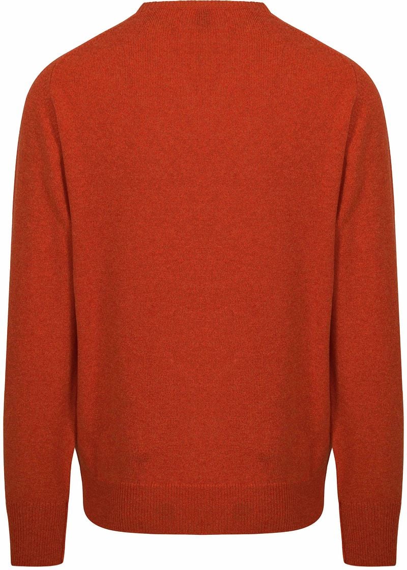 William Lockie V-Auschnitt Pullover Lammwolle Orange - Größe L günstig online kaufen