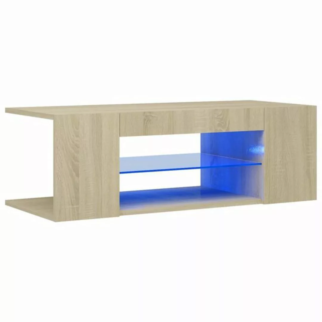 vidaXL TV-Schrank TV-Schrank mit LED-Leuchten Sonoma-Eiche 90x39x30 cm Lowb günstig online kaufen