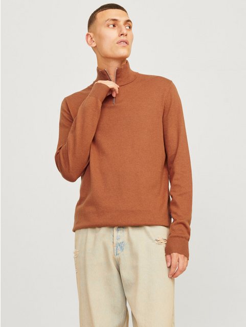 Jack & Jones Troyer JJEEMIL KNIT HALF ZIP NOOS mit Rippbündchen günstig online kaufen