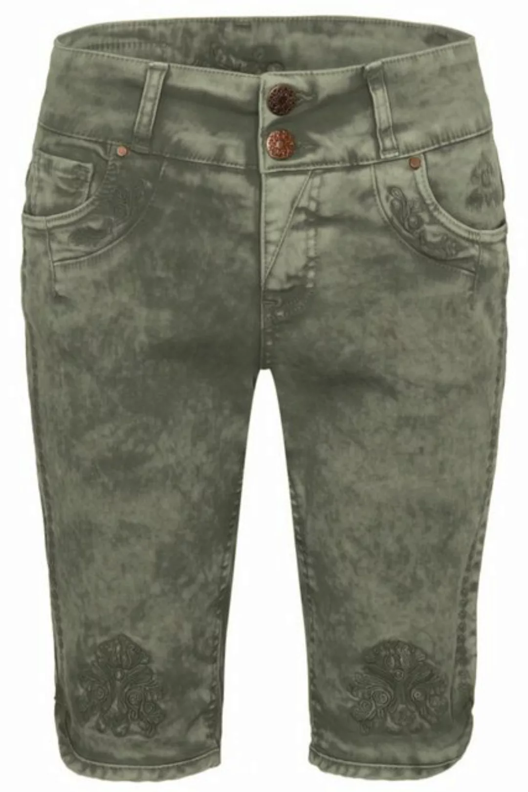 Hangowear Trachtenjeans Trachtenjeans Damen - HENDRINA BERMUDA - army green günstig online kaufen