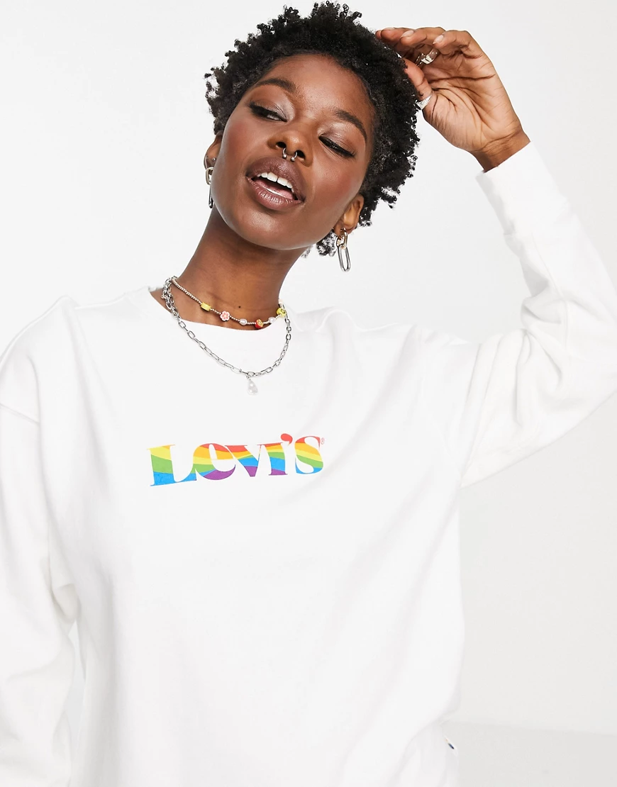 Levi's – Lockeres Sweatshirt in Weiß mit Logo günstig online kaufen