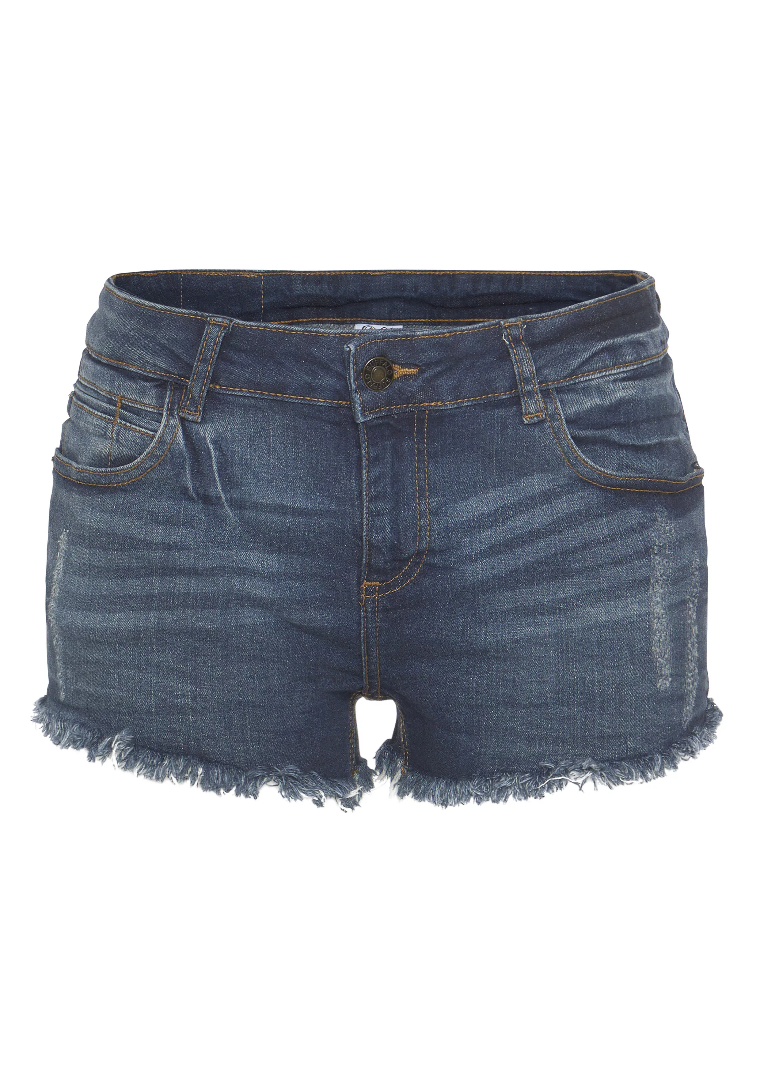 Buffalo Jeanshotpants mit Fransen am Saum, Shorts aus elastischer Baumwolle günstig online kaufen