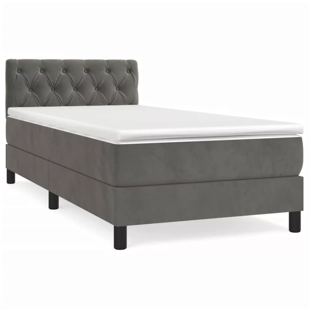 Vidaxl Boxspringbett Mit Matratze Dunkelgrau 80x200 Cm Samt günstig online kaufen