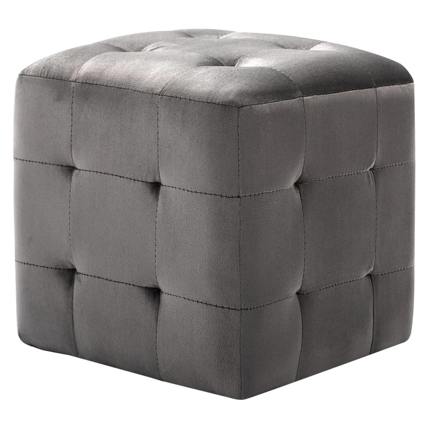 vidaXL Pouf 2 Stk. Grau 30x30x30 cm Samtstoff günstig online kaufen