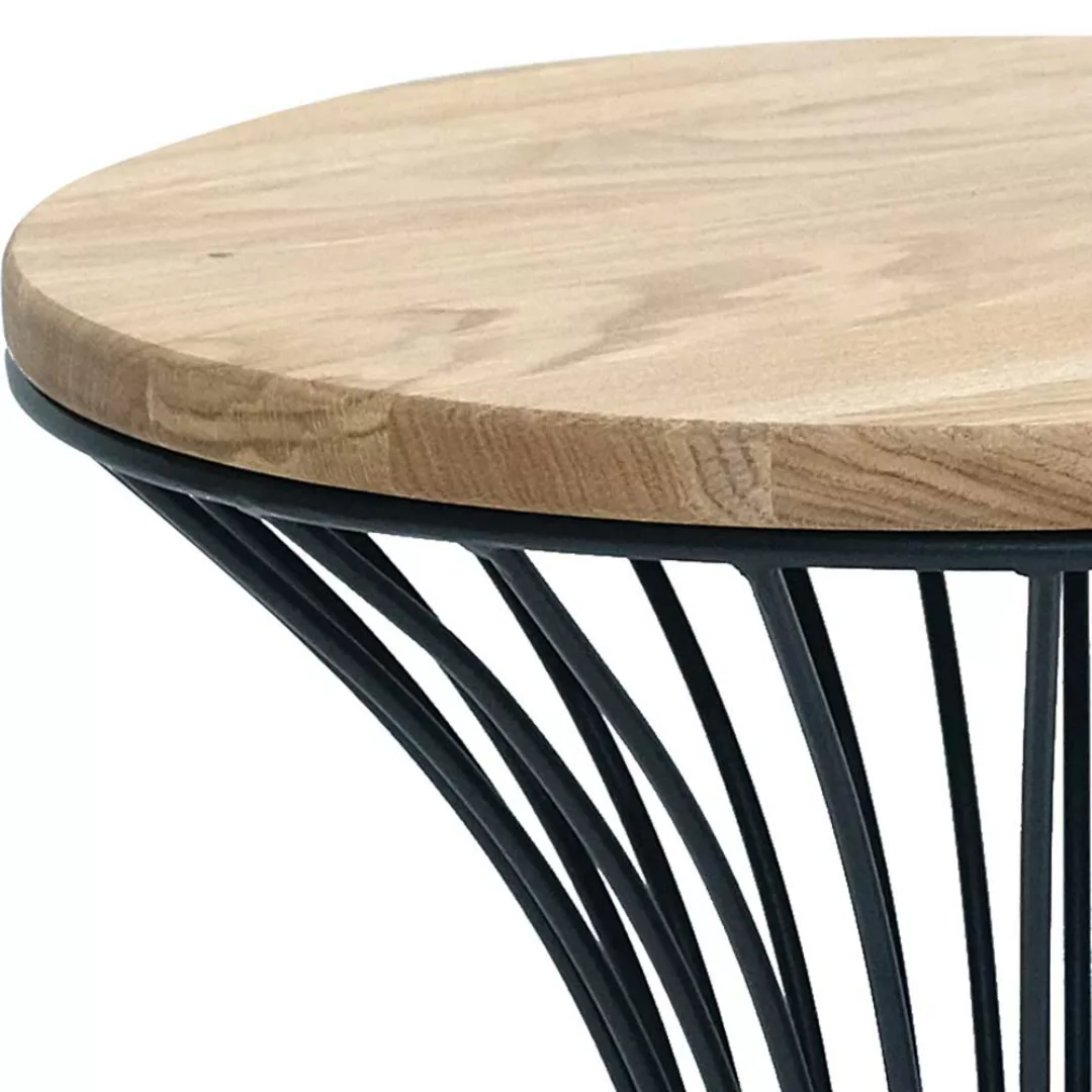 Tisch Massivholz und Metall 50 cm hoch günstig online kaufen