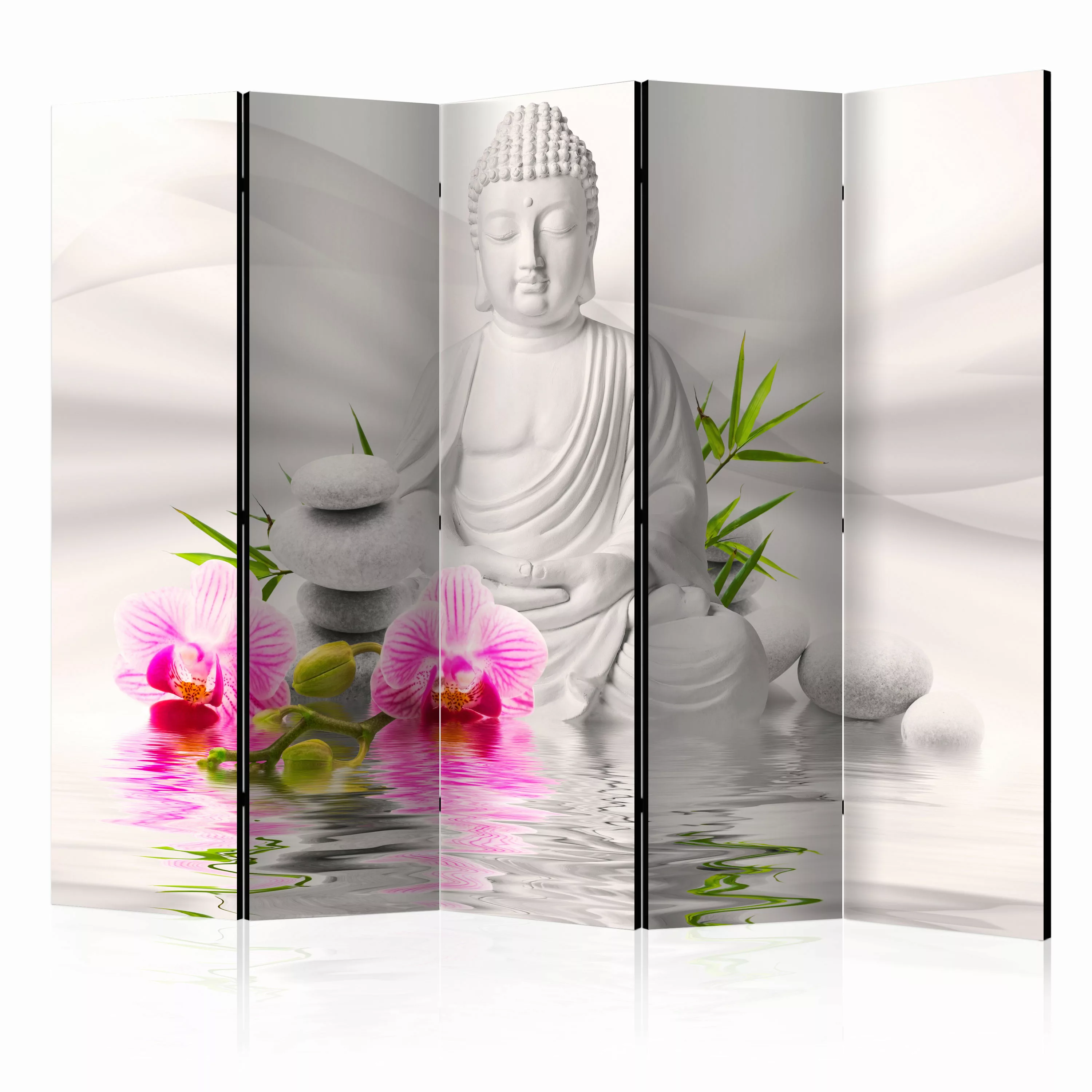 5-teiliges Paravent - Buddha And Orchids Ii [room Dividers] günstig online kaufen