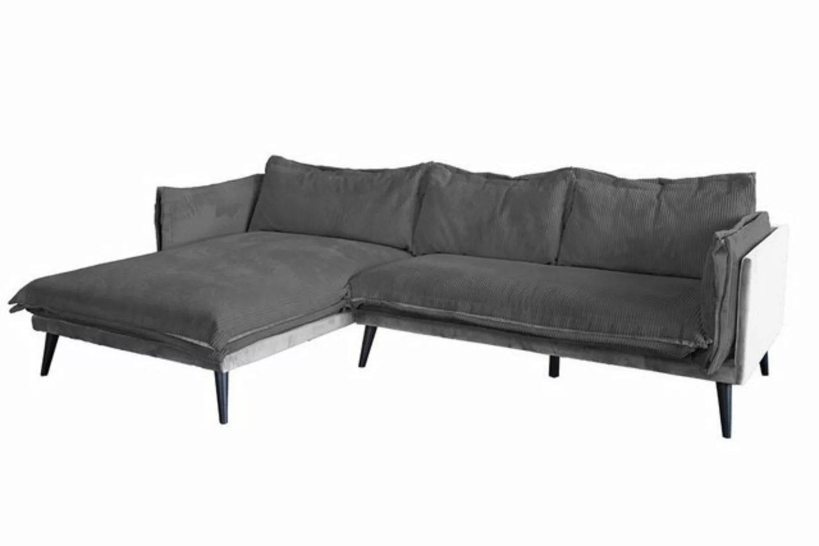 KAWOLA Ecksofa QUENYA, Couch L-Form rechts oder links zweifarbig Cord/Velve günstig online kaufen