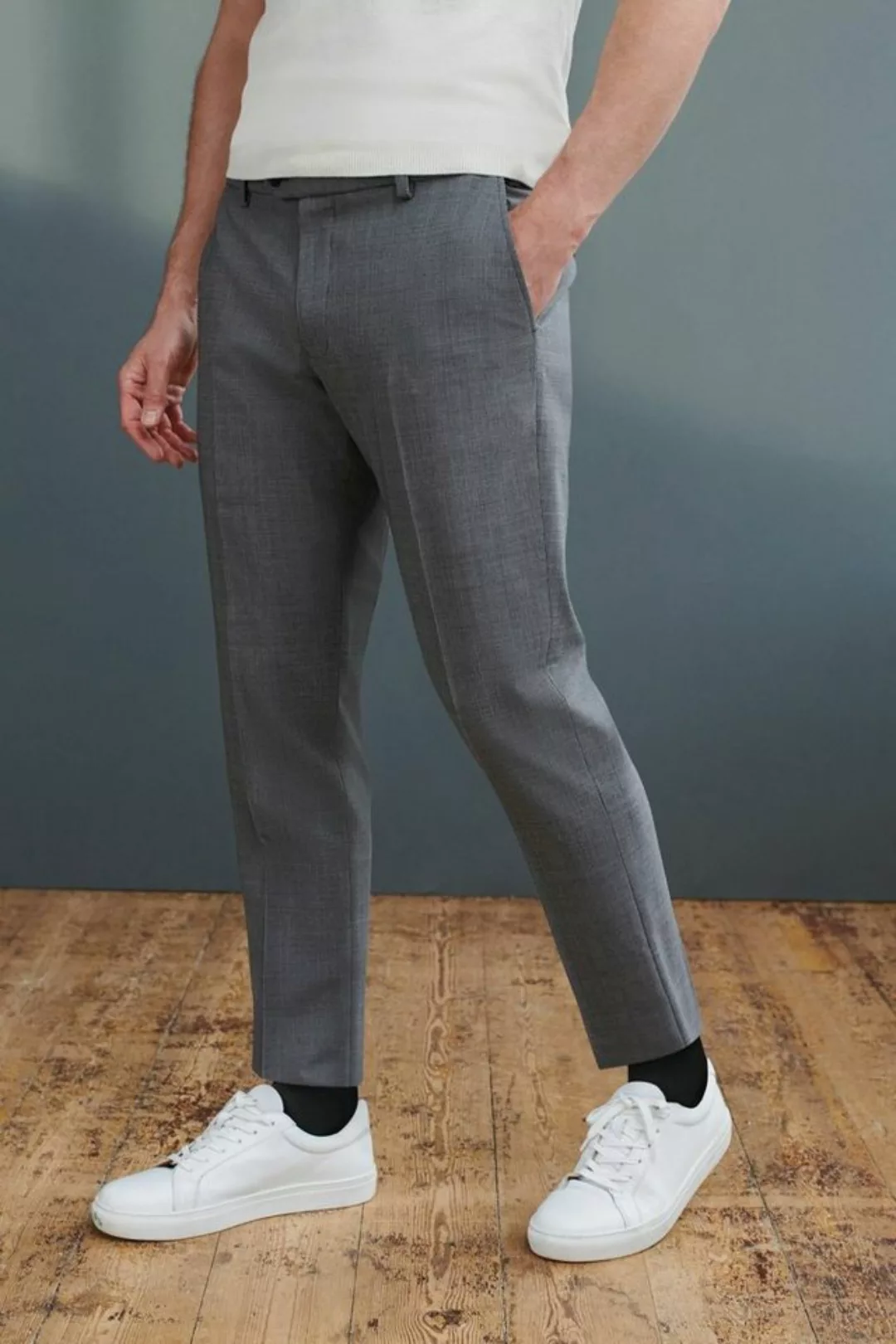Next Anzughose Signature Motionflex Anzughose aus Wolle Slim Fit (1-tlg) günstig online kaufen
