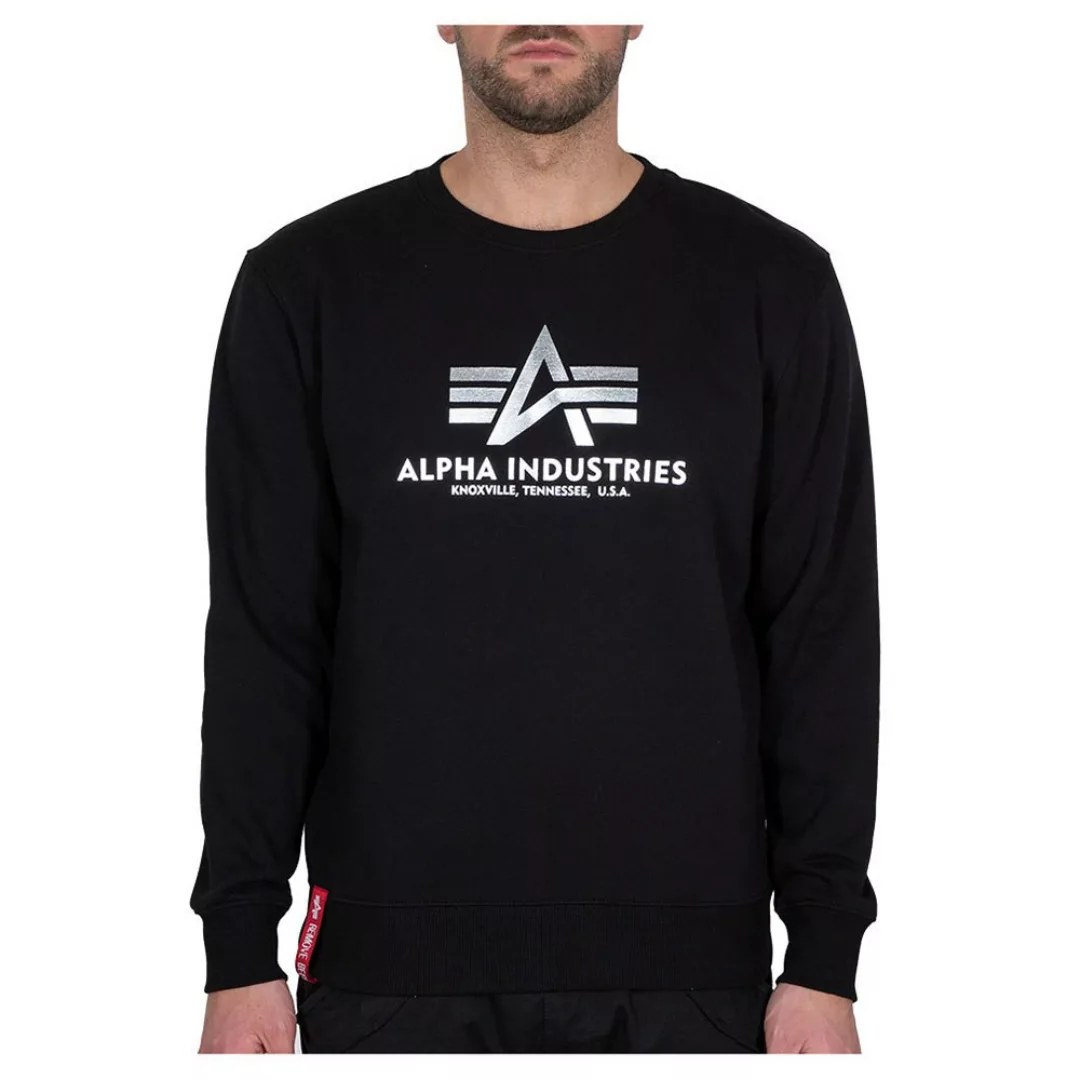 Alpha Industries Basic Foil Print Sweatshirt S Black / Metalsilver günstig online kaufen