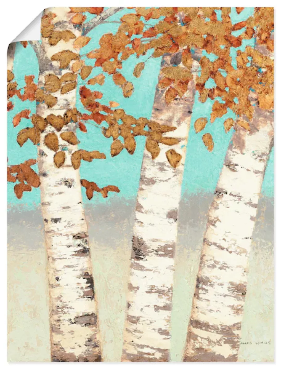 Artland Poster "Goldene Birken III", Bäume, (1 St.) günstig online kaufen
