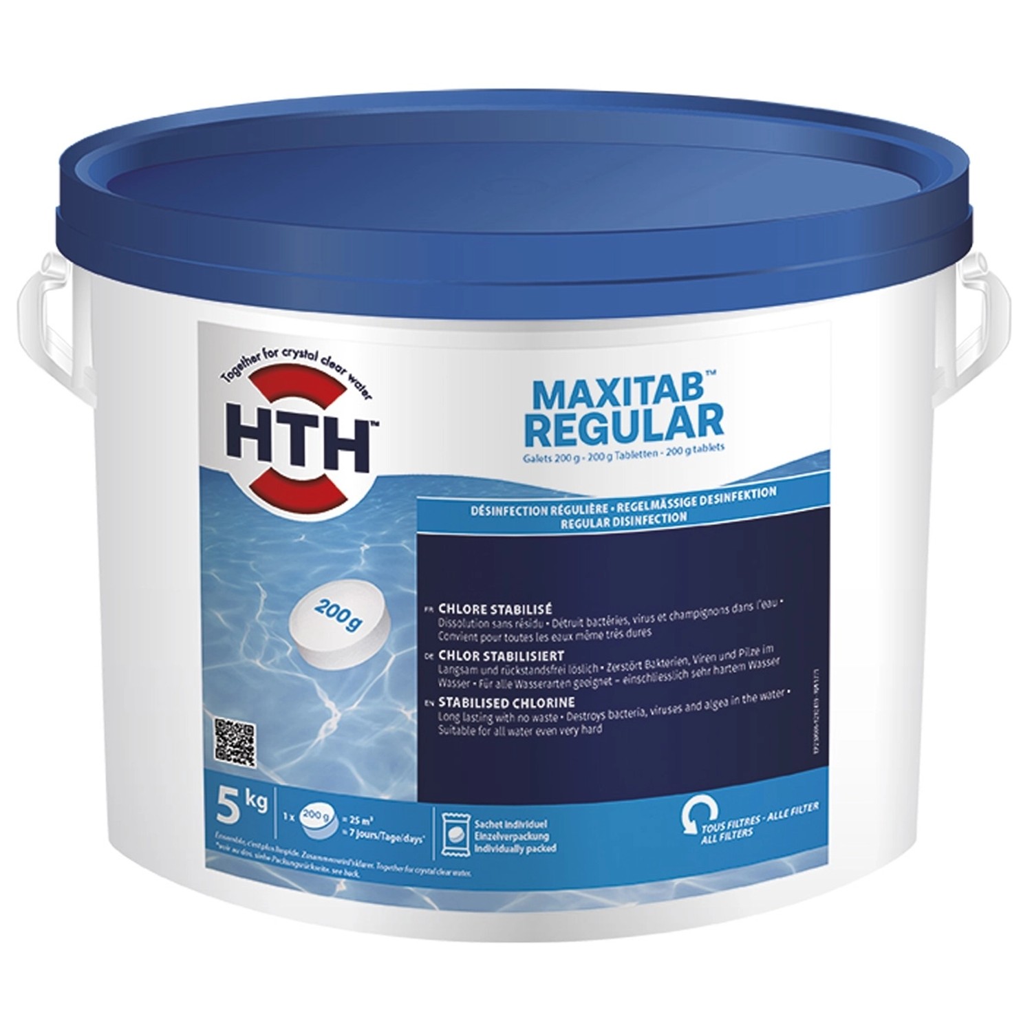 HTH 5 kg MaxiTab Regular 200g Chlor Tabletten Langsam Löslich Desinfektion günstig online kaufen