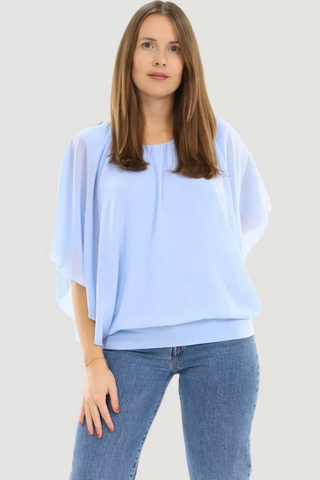 malito more than fashion Chiffonbluse 6296 mit breitem Bund Einheitsgröße günstig online kaufen