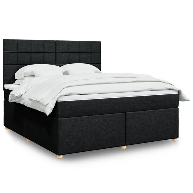 vidaXL Boxspringbett, Boxspringbett mit Matratze Schwarz 180x200 cm Stoff günstig online kaufen