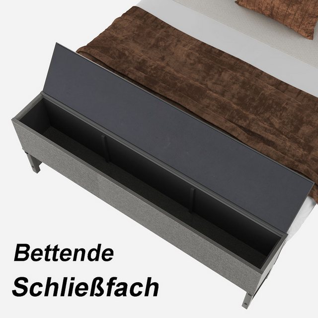 LETGOSPT Polsterbett Doppelbett 140x200cm mit Lattenrost, Stauraumbett mit günstig online kaufen