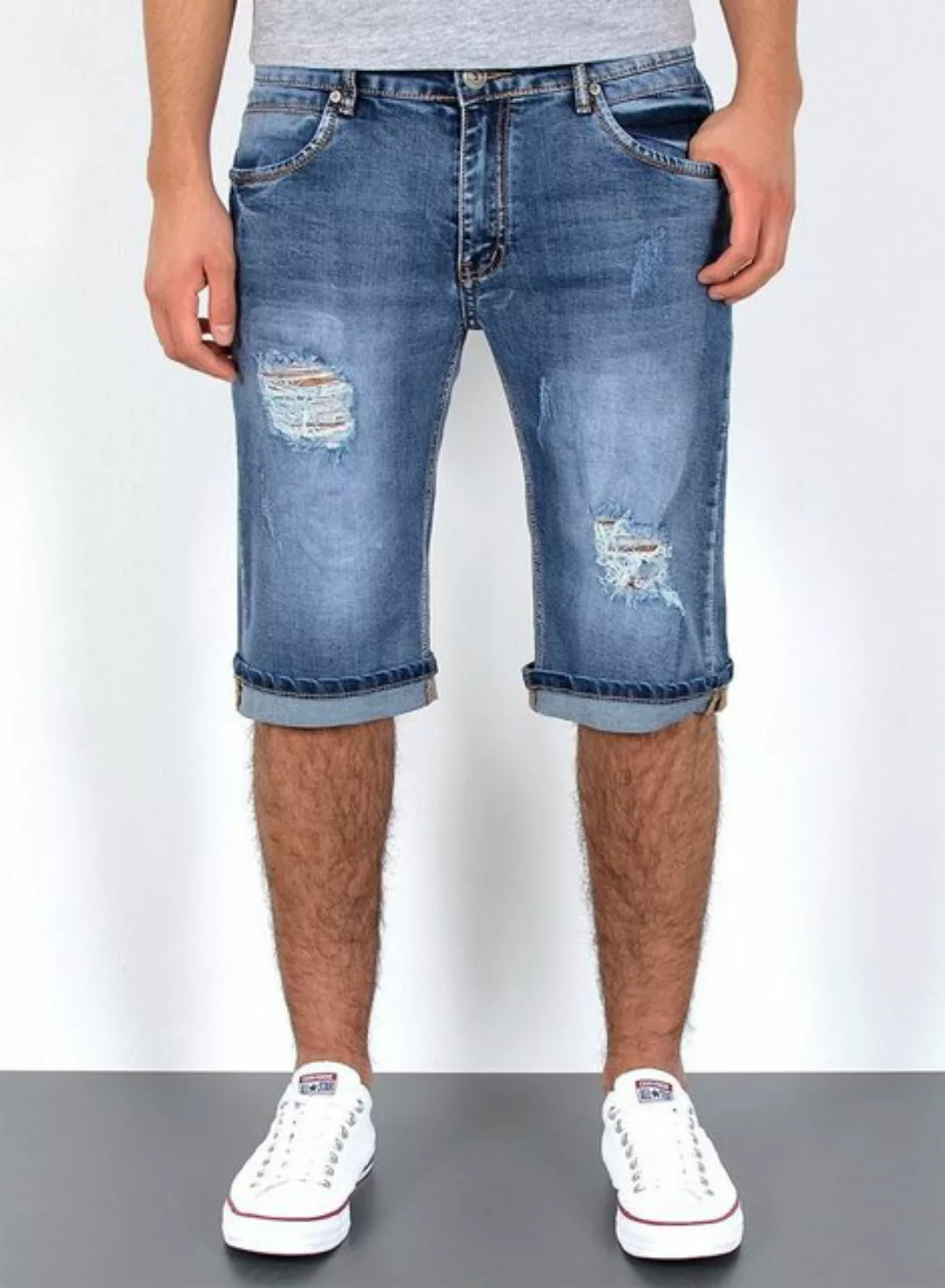 ESRA Jeansshorts Herren Sommerhose Jeans Shorts Herren Jeans-Shorts Stretch günstig online kaufen