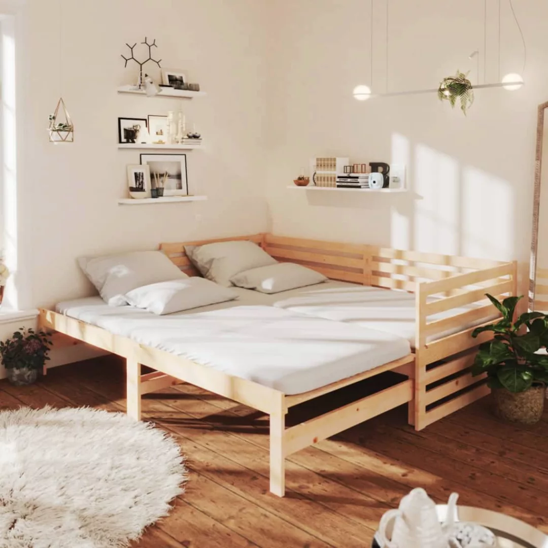 vidaXL Gästebett Ausziehbares Tagesbett Gästebett 2x90x200 cm Massivholz Ki günstig online kaufen