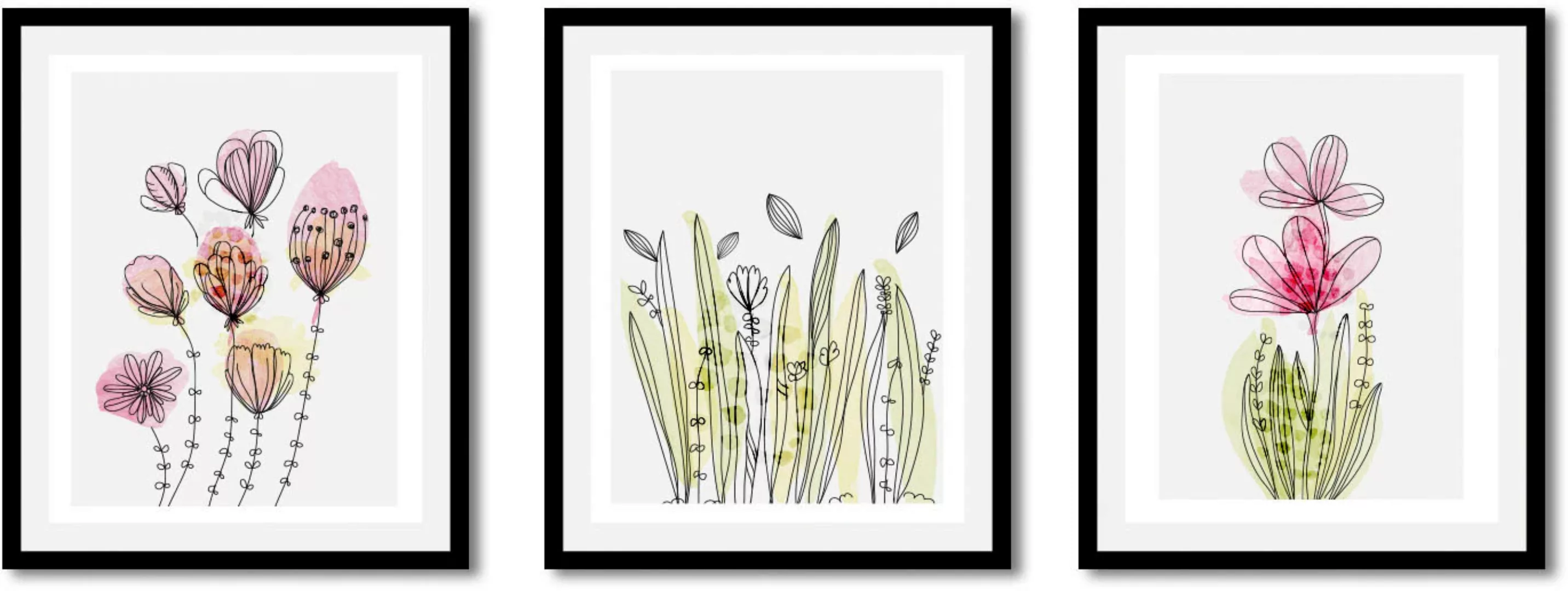 queence Bild »Set Flora Dream«, Blumen, (1 St.), gerahmt, Poster Set, Wandd günstig online kaufen